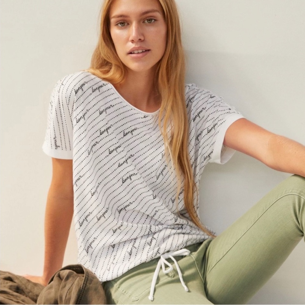Maeve XL Bonjour Tee with drawstring! NWT